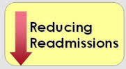 Ares for reducing readmissions. A red arrow pointing down with black text "reducing readmissions"